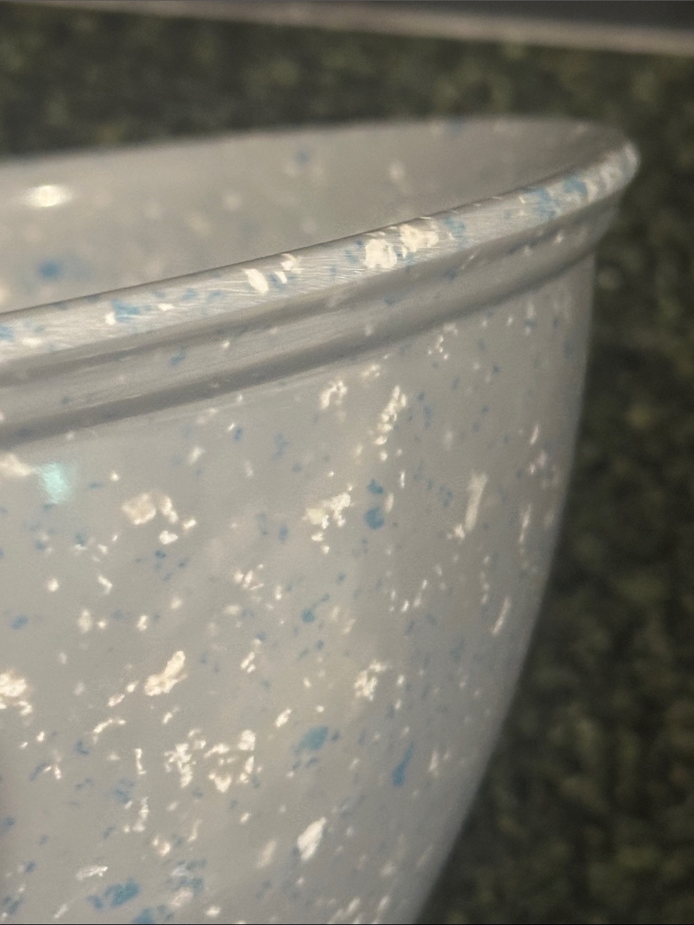 Rachel Ray garbage confetti 10” Speckled Gray Melamine Mixing Bowl - Picture 3 of 5